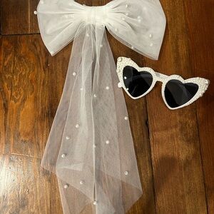 Untamed Petals “Penelope” pearl bow and “Marley” sunglasses bundle